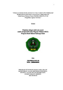 “TINJAUAN HUKUM ISLAM DAN UU NO.1 TAHUN 1974 TERHADAP PEMENUHAN HAK-HAK ...